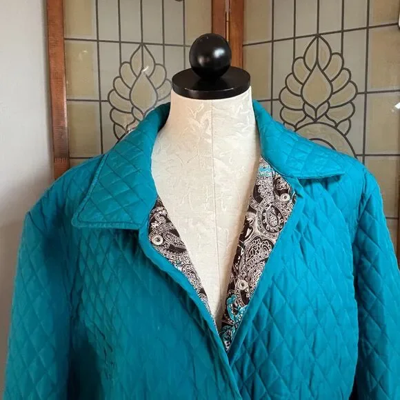 Briggs Of New York Retro Diamond Stitch Quilted Lightweight Jacket Plus Size 3X - Picture 6 of 16